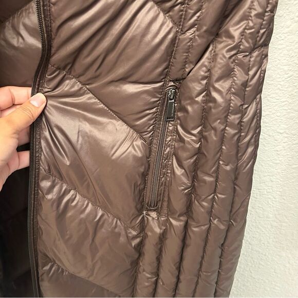 BCBGENERATION Hooded Puffer Down Packable Jacket Chocolate Brown Size XS - Picture 9 of 15